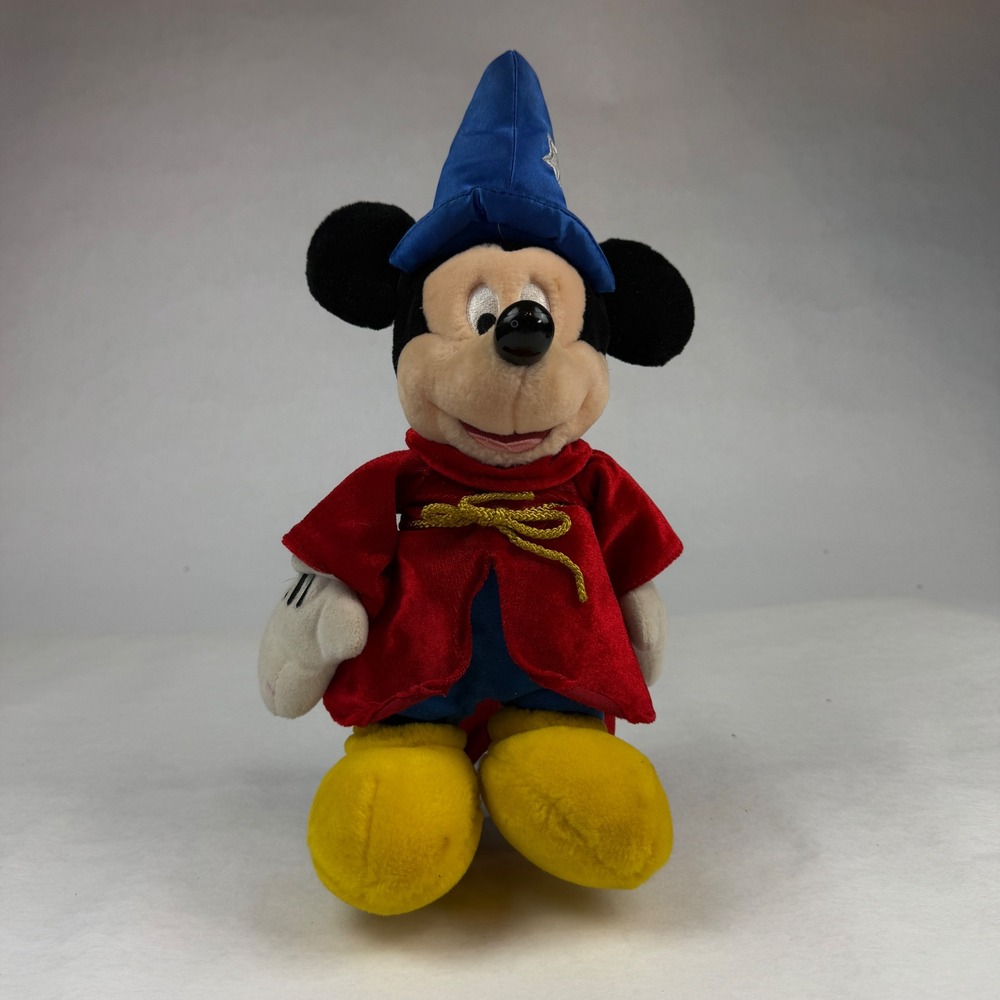 Disney Sorcerer Mickey Mouse Plush Fantasia Wizard Hat Red Robe Collectible‎